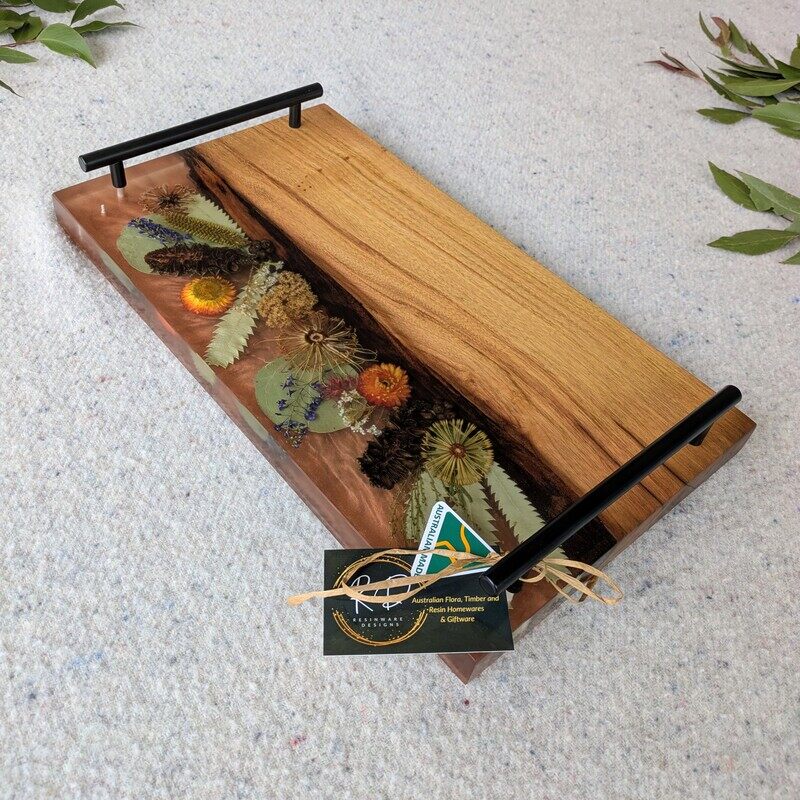 Resin art serving board with handles - Image 2