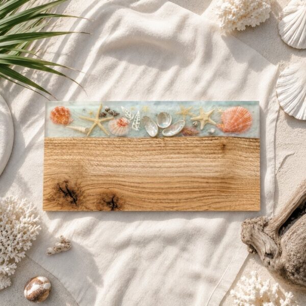 Coastal Tide Resin & Timber Serving Board | Handmade Australian Grazing Board